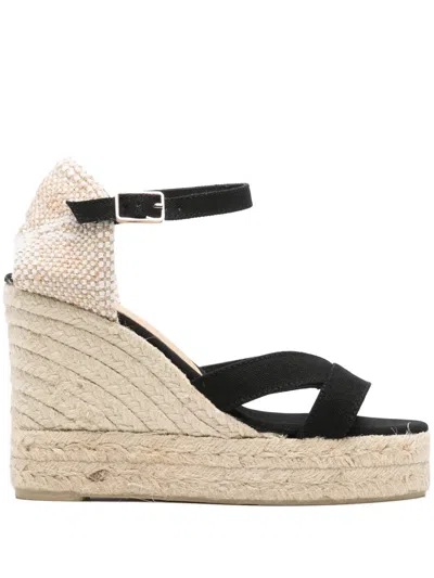 Castaã±er 100mm Buckle-fastening Platform Espadrilles In Black
