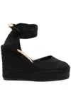 Castaã±er Carina C-8ed-001 Wedges In Black Canvas