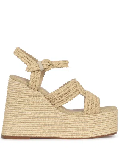 Castaã±er Castañer Woman Sandals Beige Size 7.5 Textile Fibers