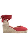 Castaã±er Braided-raffia 110mm Espadrilles In Red