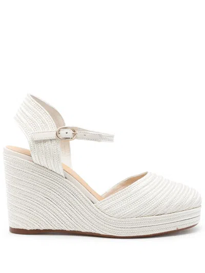 Castaã±er 'carolyn' White Wedges With Strap