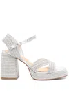 Castaã±er 100mm Valle Sandals In Grey