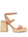 Castaã±er 90mm Victoria Sandals In Brown