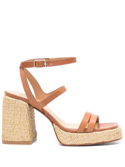 Castaã±er 90mm Victoria Sandals In Brown