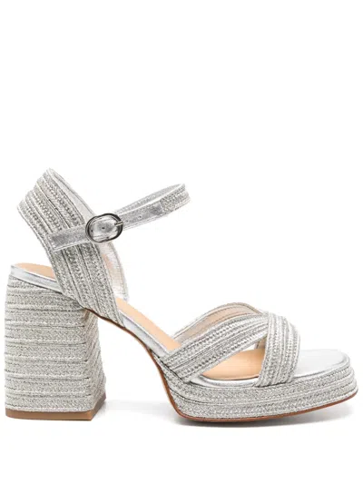 Castaã±er 95mm Valle Sandals In Argento