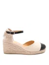 Castaã±er Castaner Wedge Espadrilles With Ankle Strap In Brown