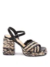 Castaã±er Black Ankle Strap Heels In Black