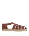 Castaã±er Castañer Ancient Greek Sandals X Castañer Man Espadrilles Brown Size 8 Leather In Brown