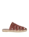 Castaã±er Castañer Ancient Greek Sandals X Castañer Man Espadrilles Brown Size 9 Leather