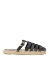 Castaã±er Castañer Ancient Greek Sandals X Castañer Woman Espadrilles Black Size 7.5 Leather In Black