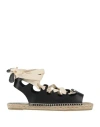 Castaã±er Castañer Ancient Greek Sandals X Castañer Woman Espadrilles Black Size 7.5 Leather