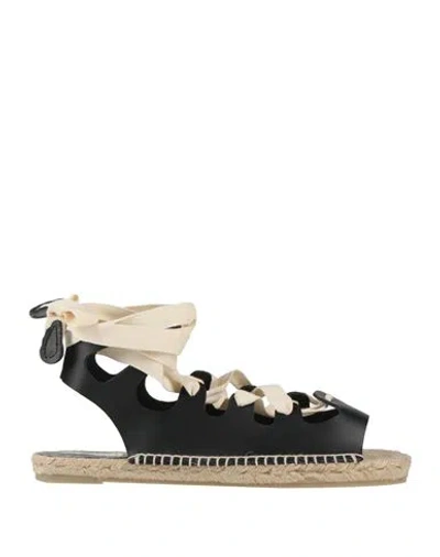 Castaã±er Castañer Ancient Greek Sandals X Castañer Woman Espadrilles Black Size 7.5 Leather