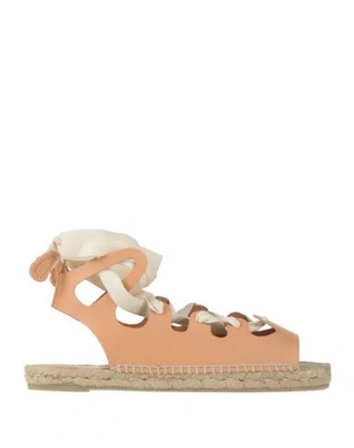 Castaã±er X Ancient Greek Ios Lace-up Leather Espadrilles In Pink