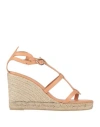 Castaã±er Castañer Ancient Greek Sandals X Castañer Woman Espadrilles Blush Size 7.5 Leather In Pink