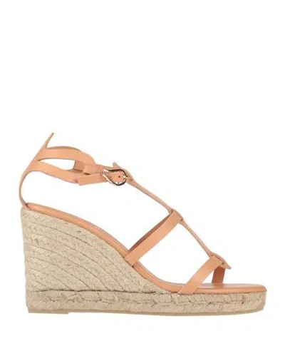 Castaã±er Castañer Ancient Greek Sandals X Castañer Woman Espadrilles Blush Size 7.5 Leather In Pink