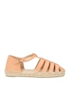 Castaã±er Castañer Ancient Greek Sandals X Castañer Woman Espadrilles Tan Size 7.5 Leather In Brown