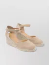Castaã±er Pink Carol Wedge In Raffia