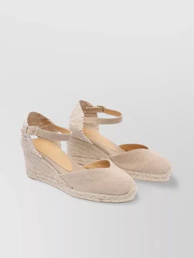 Castañer Ankle Strap Wedges Espadrille Sole In Pink