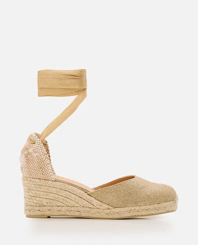 Castaã±er Beige Carnia Wedges In Neutral
