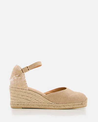 CASTAÃ±ER BEIGE ROUND TOE WEDGES
