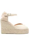 Castaã±er Bianca 105mm Woven-raffia Espadrilles In Neutrals