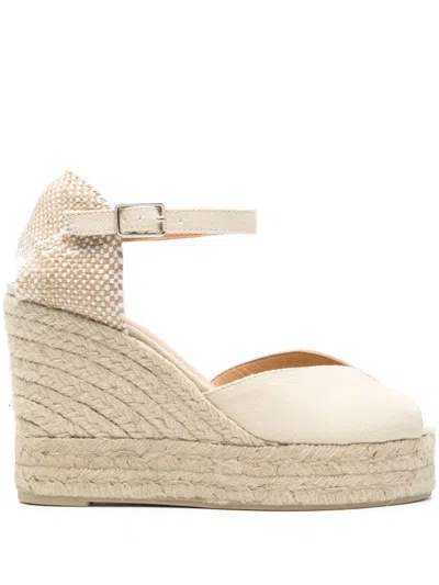 Castaã±er Bianca 105mm Woven-raffia Espadrilles In Neutrals