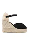 Castaã±er Castañer Bianca Raffia Wedge Espadrilles In Black