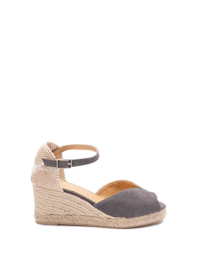 Castaã±er `bianca/6/002` Wedge Espadrilles In Gray