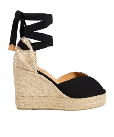 Castaã±er Bilina 107mm Wedge Espadrilles In Nude