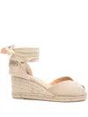 Castaã±er Bilina 105mm Wedge Espadrilles In Neutrals