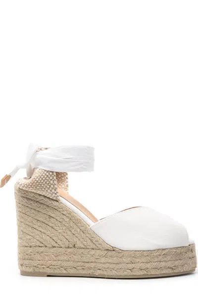 Castaã±er Castañer Bilina Jute Wedge Espadrilles In White