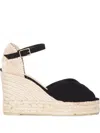 Castaã±er Bianca Canvas Ankle-strap Espadrille Sandals In Black