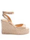 Castaã±er Raffia Sole Wedge Espadrilles In Gold