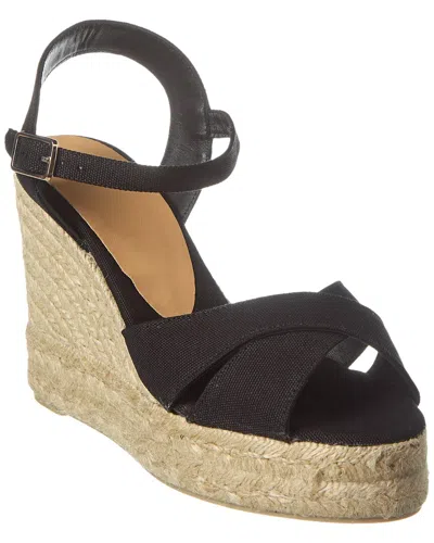 Castaã±er Castañer Blaudell 80 Canvas Wedge Espadrille In Black