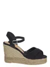 Castaã±er Buckle-fastening Platform Espadrilles In Black