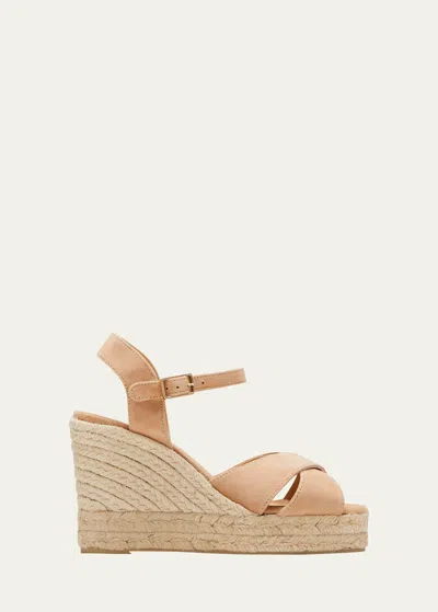 CASTAÃ±ER BLAUDELL SUEDE WEDGE ESPADRILLE SANDALS
