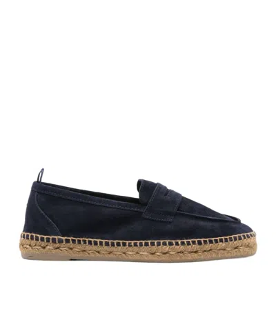 Castaã±er Braided-raffia Suede Espadrilles In Blue