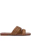 Castaã±er Braided-strap Slides In Brown