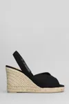 Castaã±er Brisa-8-001 Wedges In Black Canvas In Black