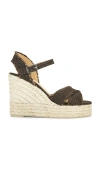 Castaã±er Criss-cross Jute Wedge Platform Espadrilles In Orange