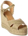 CASTAÃ±ER CASTAÑER BROMELIA 100 METALLIC CANVAS WEDGE ESPADRILLE