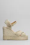 Castaã±er Bromelia 100 Metallic Canvas Espadrille Wedge Sandals