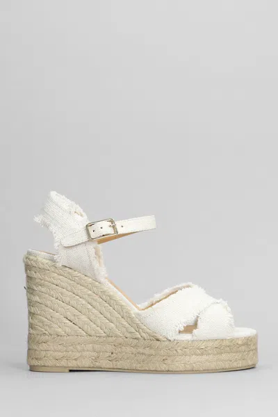 Castaã±er Bromelia-8ed-032 Wedges In White Canvas