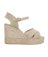Castaã±er 110mm Blaudell Cotton Espadrille Wedges In Nude