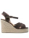 Shop Castaã±er Bromelia Espadrille In Brown Gold