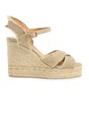 Castaã±er Bromelia Espadrilles Beige Metallic Linen In Beige