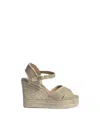 Castaã±er Bromelia 100mm Frayed Wedge Espadrilles