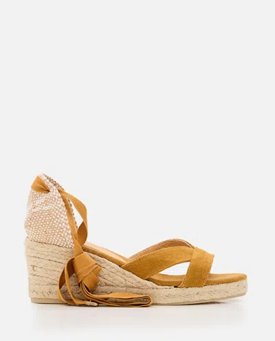 Castaã±er Brown Cotton Wedges