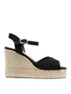 Castaã±er Buckle-fastening Platform Espadrilles In Black