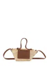 CASTAÃ±ER 'CAMPANIA MINI/152' BROWN TOTE BAG WITH PERFORATED LOGO LETTERING ON THE FRONT AND REMOVABLE LEATHER